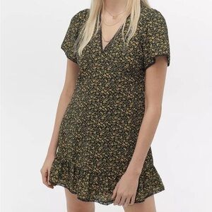 Urban Outfitters Black Yellow Floral Dress